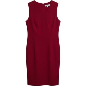 MM.LaFleur Etsuko Dress Burgundy Red Sheath 1X Holiday Quiet Luxury Work Party